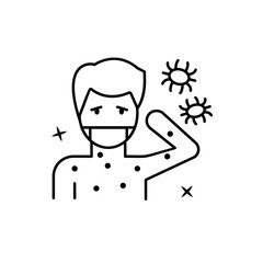 Man, allergy, itch, bacteria icon. Element of allergy icon