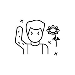 Man, daisy, allergy icon. Element of allergy icon