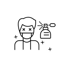 Man, perfume, allergy icon. Element of allergy icon