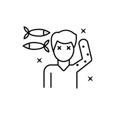 Man, allergy, fish icon. Element of allergy icon