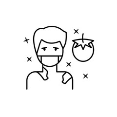 Strawberry, man, allergy icon. Element of allergy icon