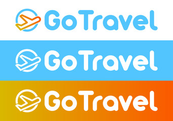 Travel logo template. GoTravel logotype design.
