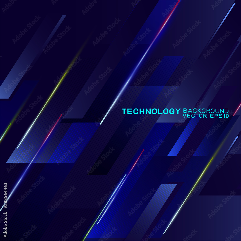 Canvas Prints abstract futuristic and technology concept with light movement on dark background, vector illustrati