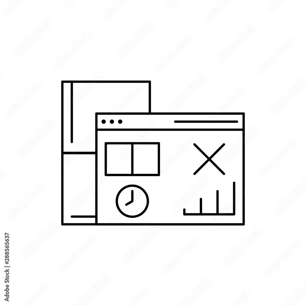 Poster browser refrigerator clock icon. element of internet in life icon