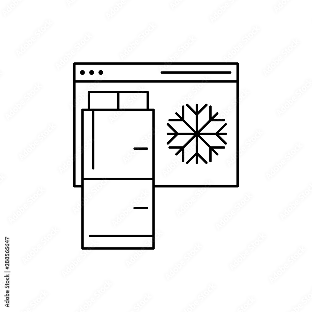 Aufkleber browser refrigerator cold snowflake icon. element of internet in life icon