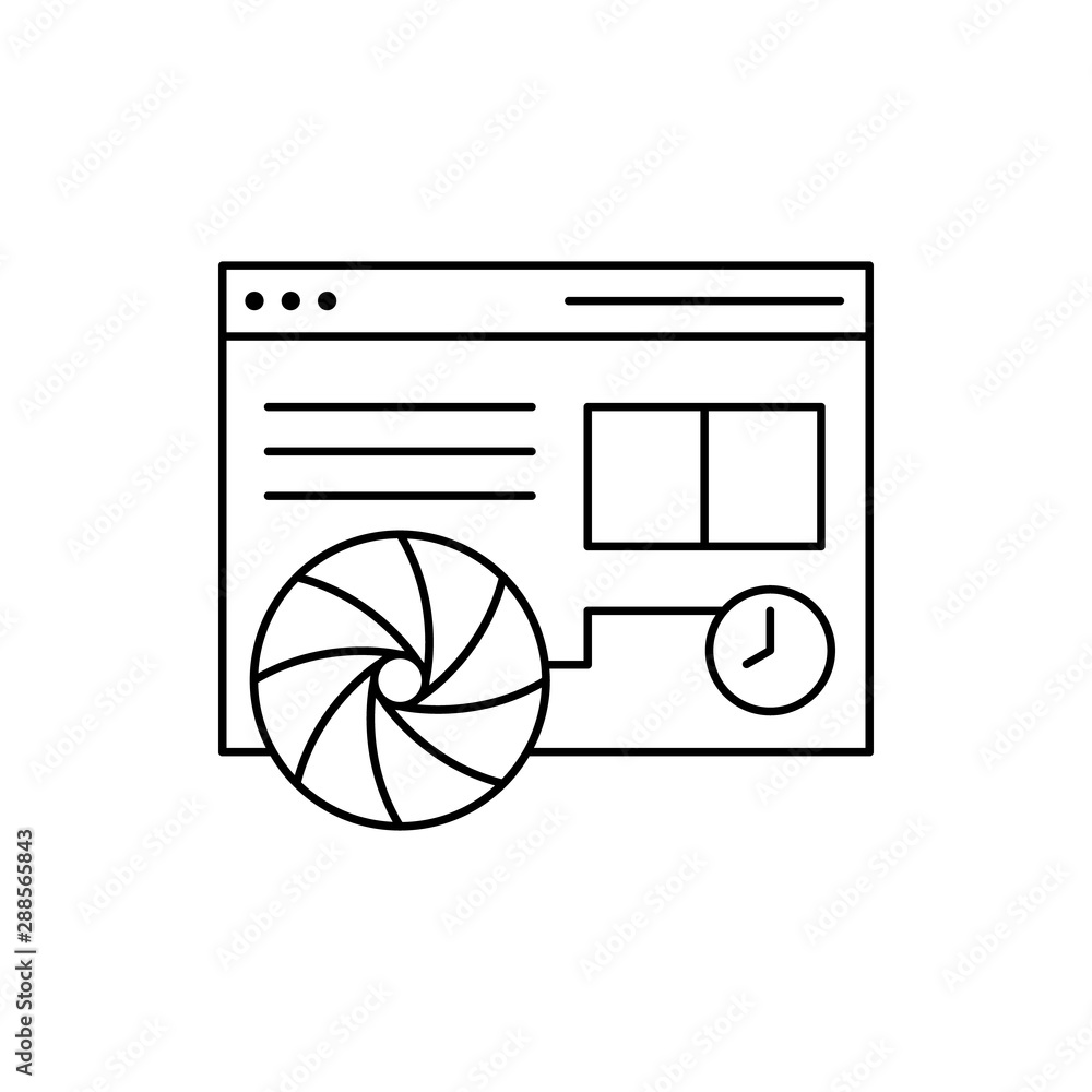 Poster browser fan remote icon. element of internet in life icon