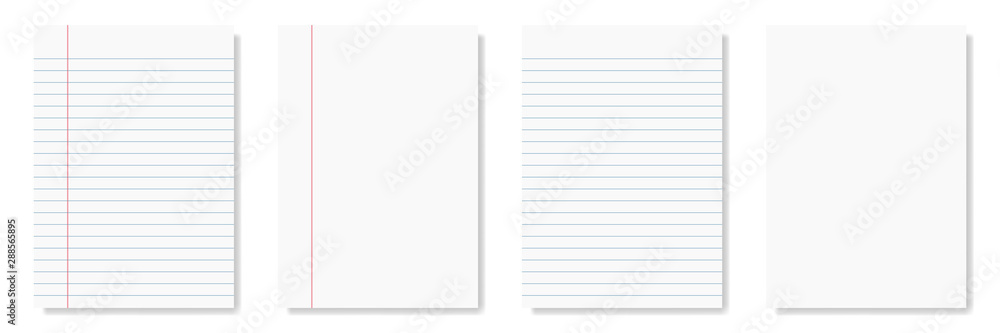 Poster notepad and notebook isolated on white for pattern and design