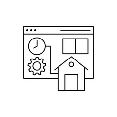 Browser smart home gear icon. Element of Internet in life icon