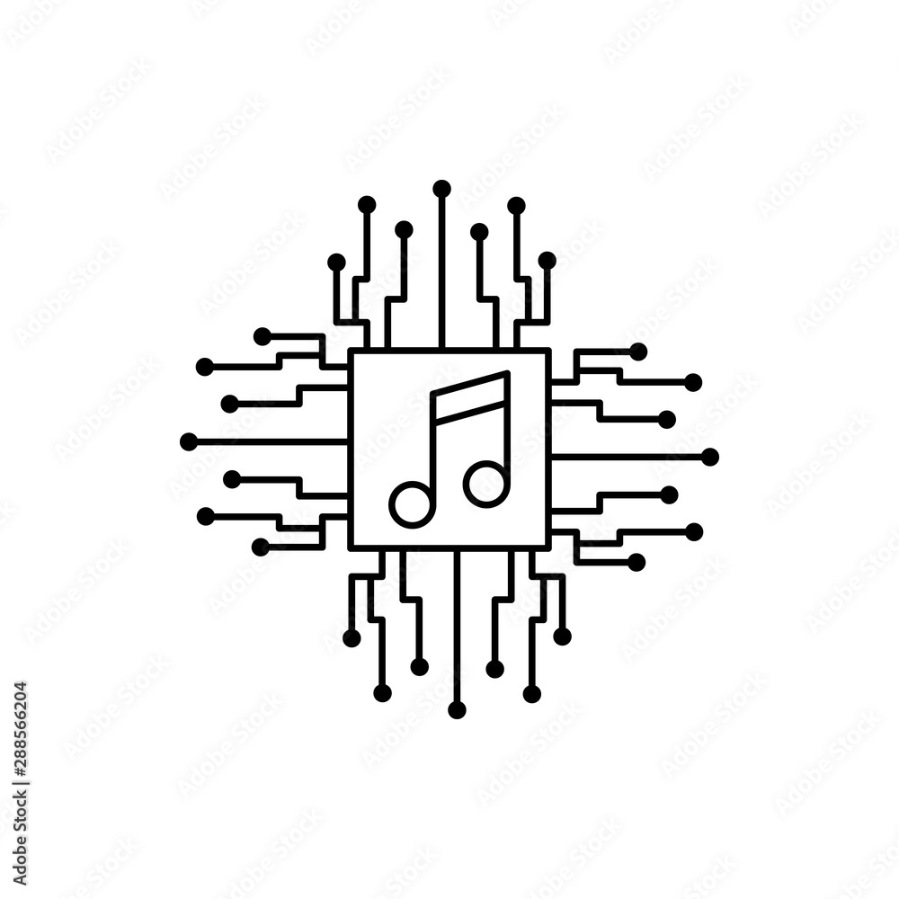 Poster browser chip note smart icon. element of internet in life icon