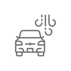 Car washing machine line icon. Isolated on white background