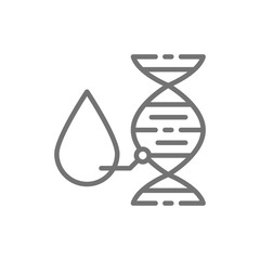 Vector blood test, dna blood line icon.