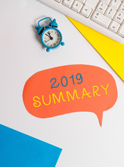 Handwriting text writing 2019 Summary. Conceptual photo brief comprehensive especially covering the...