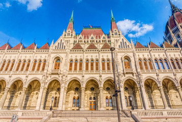 Gothic old building of the Hungarian parliament, Budapest	