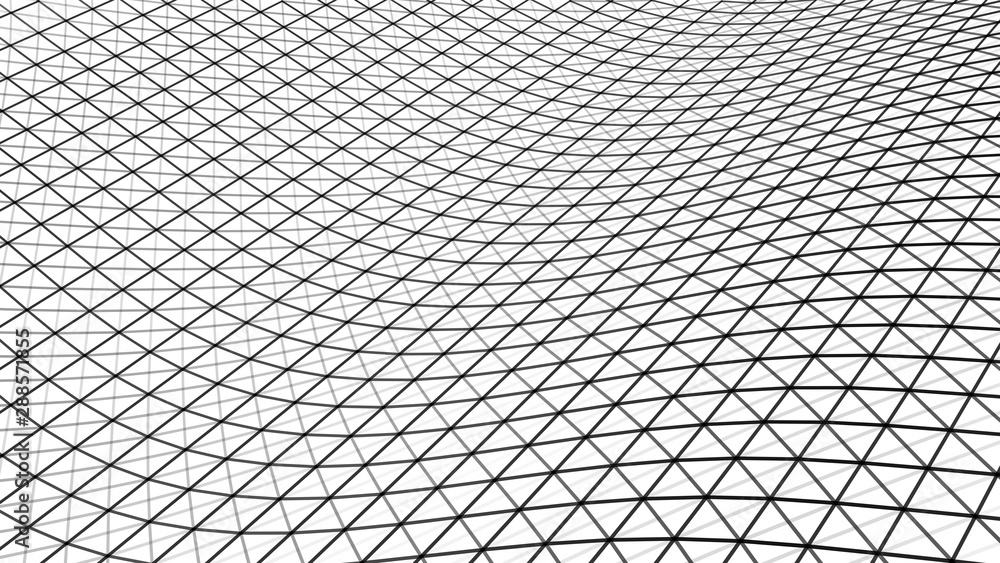 Poster vector perspective grid. detailed lines on white background.wave with many lines. network of lines. 