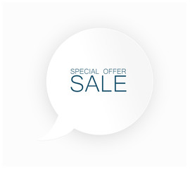 White speech bubble vector for special offers