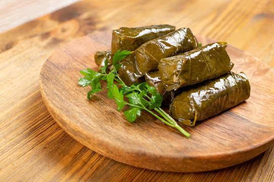 Traditional Turkish Dolma, Sarma or Dolmades Closeup