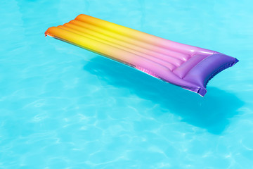 Colorful water bed in a pool