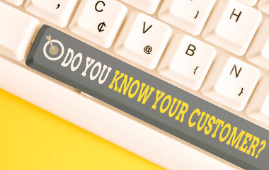 Handwriting text writing Do You Know Your Customer Question. Conceptual photo service identify...
