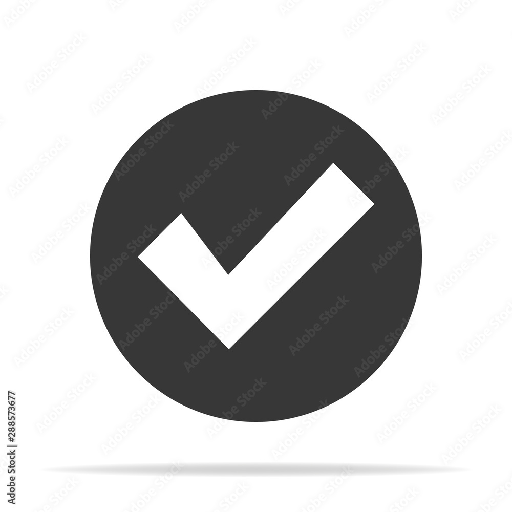 Poster check mark isolated flat web mobile icon vector sign symbol button element silhouette
