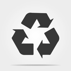 Recycle icon vector. Flat icon isolated on the white background. Vector illustration.