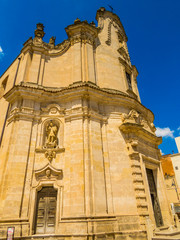 View of the Church of the Purgatory (Italian: Chiesa del Purgatorio) in Matera, Italy