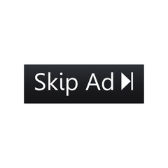 Skip Ad button icon. vector illustration