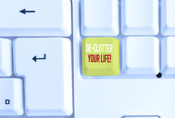Handwriting text writing De Clutter Your Life. Conceptual photo remove unnecessary items from...