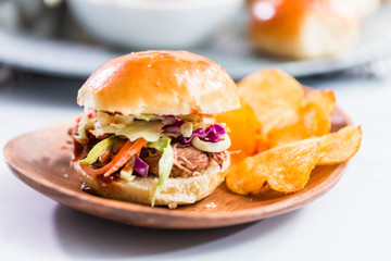 BBQ pulled pork sandwich
