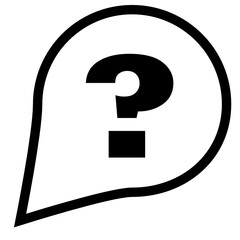 Question mark icon. Help speech bubble symbol. Flat sign on white background. Vector