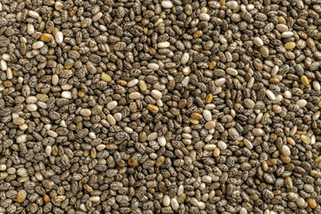 Organic texture. Chia seeds. Healthy breakfast, vitamin snack, diet and healthy eating concept. Healthy Superfood.