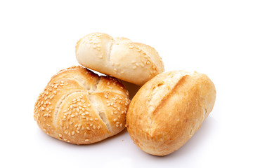 fresh bread on white background