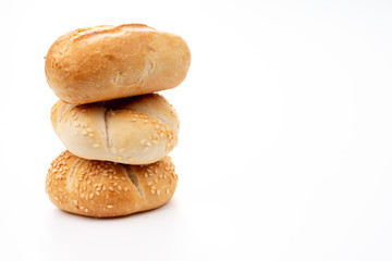 fresh bread on white background