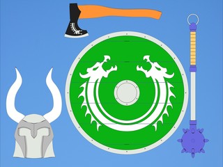 3d illustration of viking armor isolated