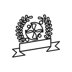 ribbon leaf Commitment Teamwork Together Outline Logo