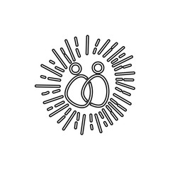 shine Commitment Teamwork Together Outline Logo