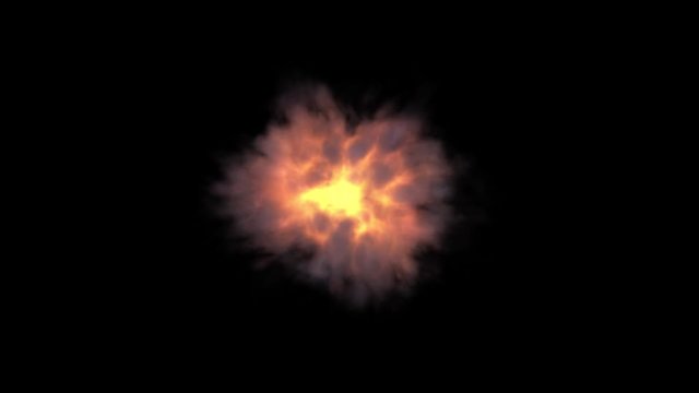 Fire explosion shooting with high speed camera with black png background.