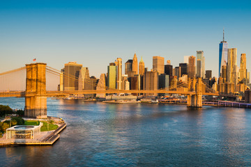 Fototapeta premium Manhattan i Brooklyn Bridge, Nowy Jork