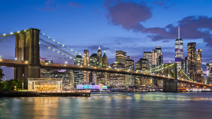 Obraz na płótnie Canvas Manhattan and Brooklyn Bridge, New York City