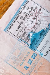 Japanese passport stamp for entring the country