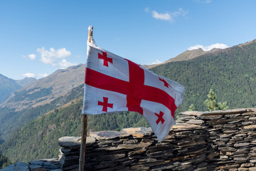 Upper Omalo Georgian Flag © Wojciech