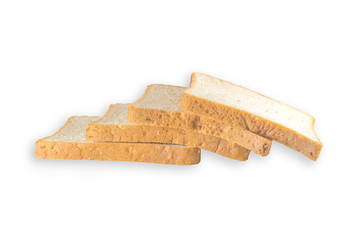 bread slices isolated on white background