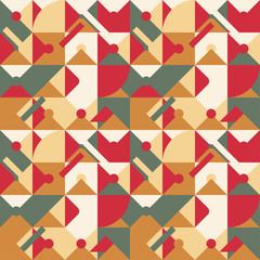 Seamless colorful pop art geometric pattern