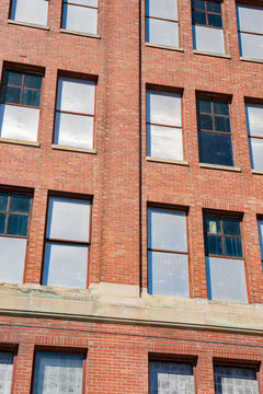 Old factory building with broken windows