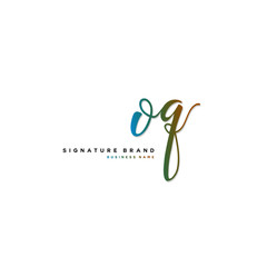 O Q OQ Initial letter handwriting and  signature logo concept design.