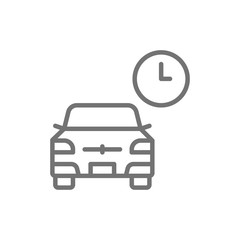 Vector temporary parking, carsharing service line icon.