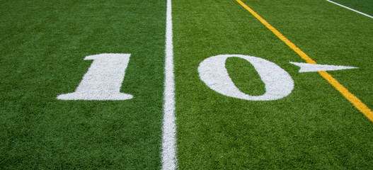 Ten yard line on a football field 
