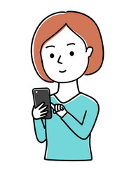 スマートフォンを使う女性