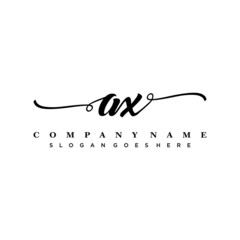 letter AX handwritting logo, handwritten font for business