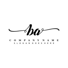 letter BA handwritting logo, handwritten font for business