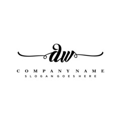 letter DW handwritting logo, handwritten font for business